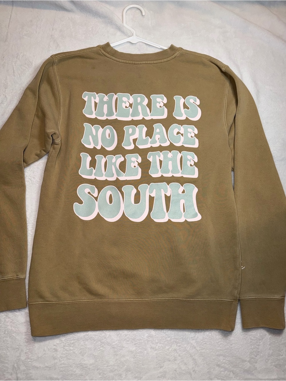 NWT Dress Up No‎ Place Like The South Tan Graphic Sweatshirt Crewneck Pullover S